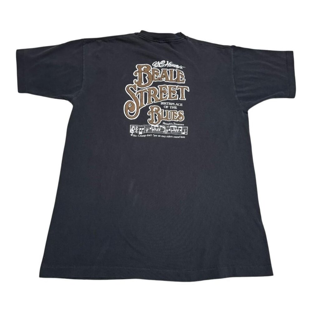 Vintage Fruit of the Loom Beale Street Blues Music Black Shirt Adult‎ Large